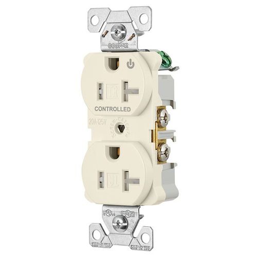 Main product image of Arrow Hart Heavy Duty Industrial Duplex Receptacle, Dual, #14-10 Awg 20A 125V, Light Almond, TR5362CDLA