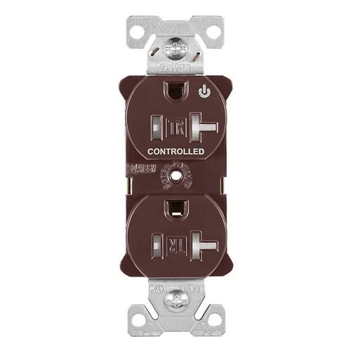 Main product image of Arrow HartIndustrial Duplex Receptacle, Half Control, #14-10 Awg 20A 125V, Brown, 2-Pole, TR5362CHB