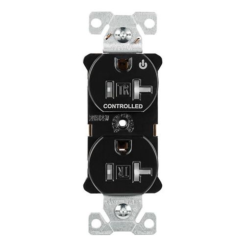 Main product image of Arrow HartIndustrial Duplex Receptacle, Half Control, #14-10 Awg 20A 125V, Black, 2-Pole, TR5362CHBK