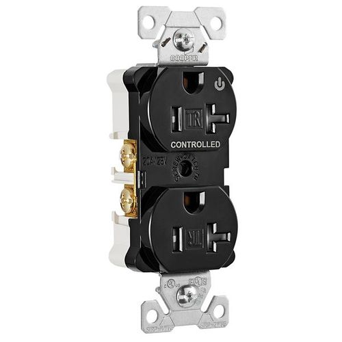 Main product image of Arrow HartIndustrial Duplex Receptacle, Half Control, #14-10 Awg 20A 125V, Black, 2-Pole, TR5362CHBK