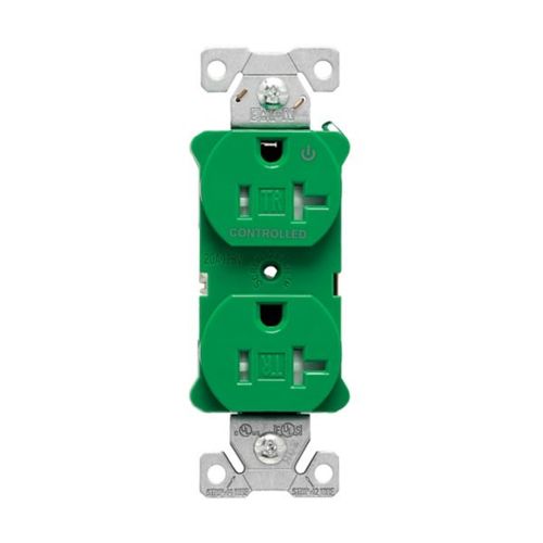 Main product image of Arrow Hart Heavy-Duty Industrial Duplex Receptacle, #14-10 Awg 20A 125V, Green, Half, TR5362CHGN
