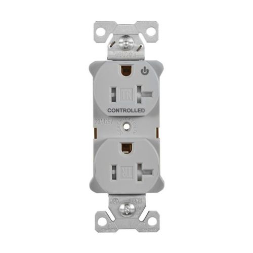 Main product image of Arrow HartIndustrial Duplex Receptacle, Half Control, #14-10 Awg 20A 125V, Gray, 2-Pole, TR5362CHGY