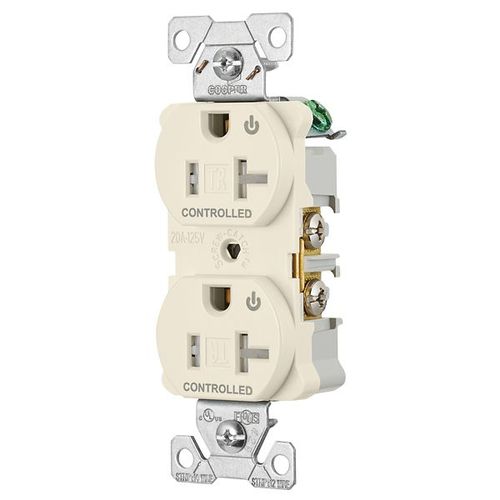 Main product image of Arrow Hart Heavy Duty Industrial Duplex Receptacle, Half, #14-10 Awg 20A 125V, Light Almond, TR5362CHLA