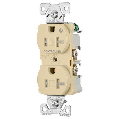 Main product image of Arrow HartIndustrial Duplex Receptacle, Half Control, #14-10 Awg 20A 125V, Ivory, 2-Pole, TR5362CHV