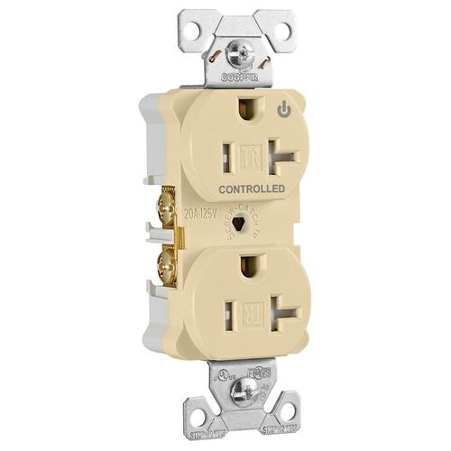 Main product image of Arrow HartIndustrial Duplex Receptacle, Half Control, #14-10 Awg 20A 125V, Ivory, 2-Pole, TR5362CHV