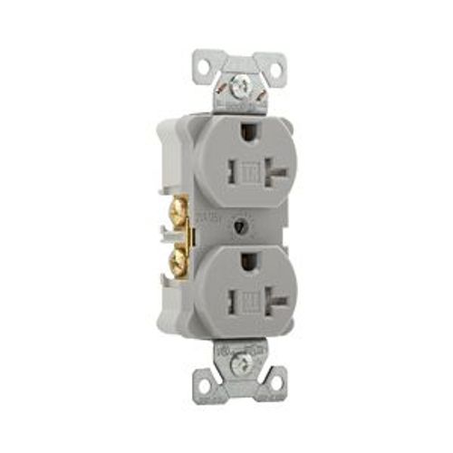 Main product image of Arrow Hart Heavy-Duty Industrial Duplex Receptacle, #14-10 Awg 20A 125V, Gray, TR5362GY