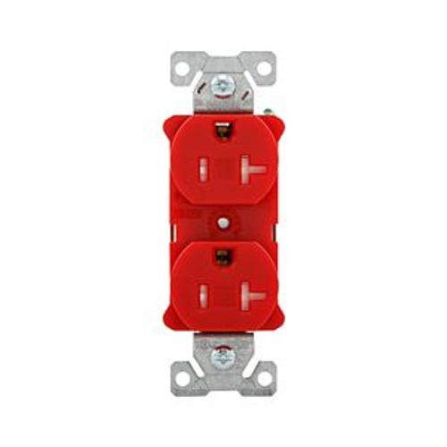 Main product image of Arrow Hart Heavy-Duty Industrial Duplex Receptacle, #14-10 Awg 20A 125V, Red, TR5362RD