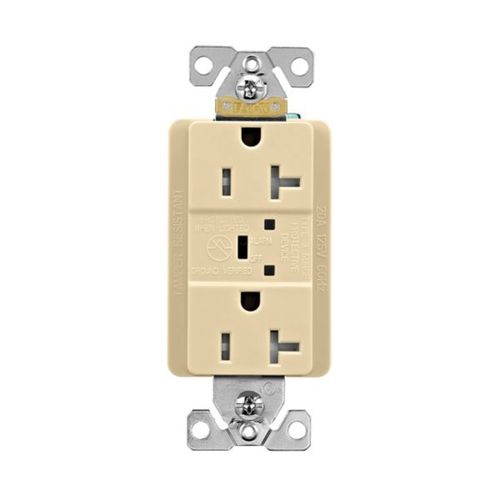 Main product image of Tvss Receptacle, Led Indicat & Alarm, #14-#10 Awg 20A, 840J, Ivory, Straight Blade, TR5362VS