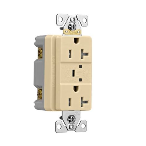 Main product image of Tvss Receptacle, Led Indicat & Alarm, #14-#10 Awg 20A, 840J, Ivory, Straight Blade, TR5362VS