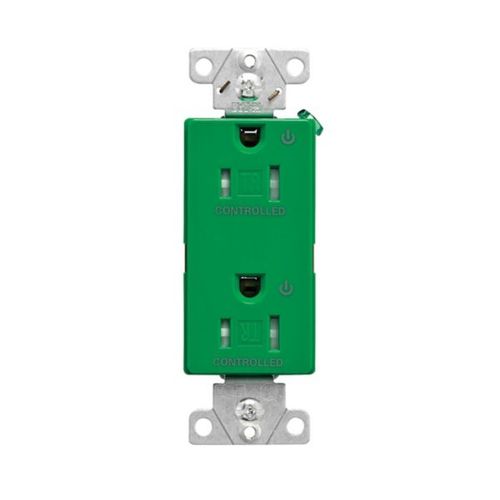 Main product image of Heavy-Duty Industrial Duplex Receptacle, #14-10 Awg 15A 125V, Green, TR6252CDGN