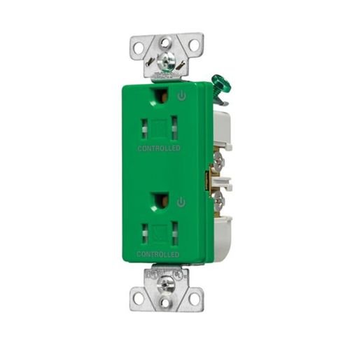 Main product image of Heavy-Duty Industrial Duplex Receptacle, #14-10 Awg 15A 125V, Green, TR6252CDGN