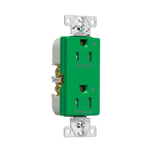 Main product image of Heavy-Duty Industrial Duplex Receptacle, #14-10 Awg 15A 125V, Green, TR6252CDGN