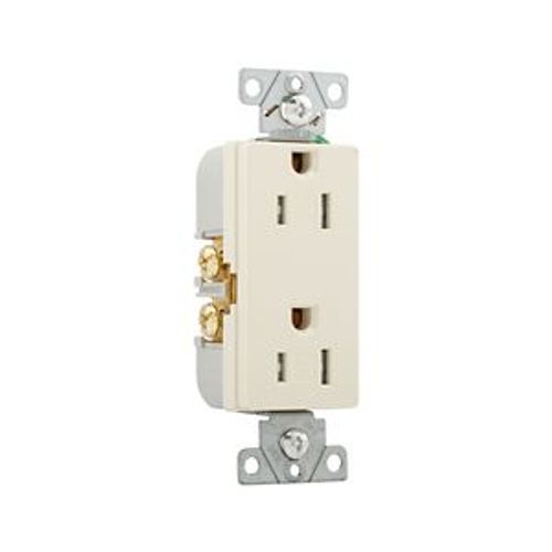 Main product image of Heavy-Duty Industrial Duplex Receptacle, #14-10 Awg 15A 125V, Light Almond, TR6252LA-BOX
