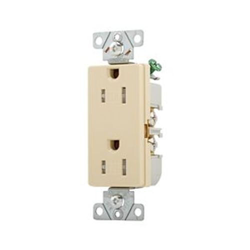 Main product image of Heavy-Duty Industrial Duplex Receptacle, #14-10 Awg 15A 125V, Ivory, TR6252V-BOX