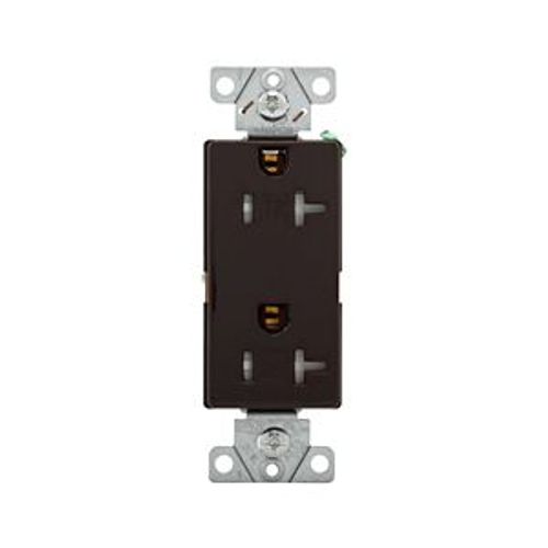 Main product image of Heavy-Duty Industrial Duplex Receptacle, #14-10 Awg 20A 125V, Brown, TR6352B-BOX