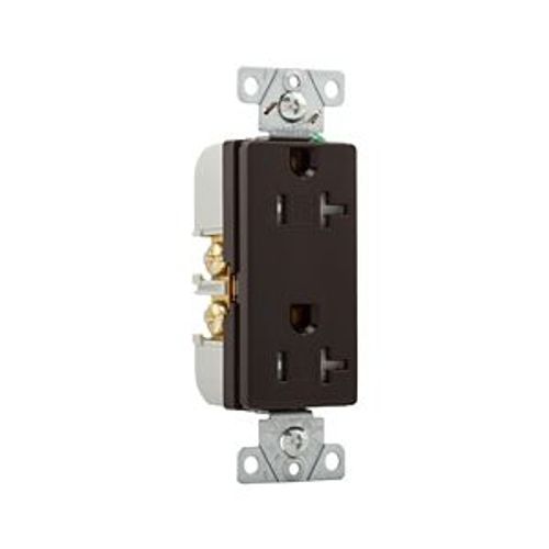 Main product image of Heavy-Duty Industrial Duplex Receptacle, #14-10 Awg 20A 125V, Brown, TR6352B-BOX