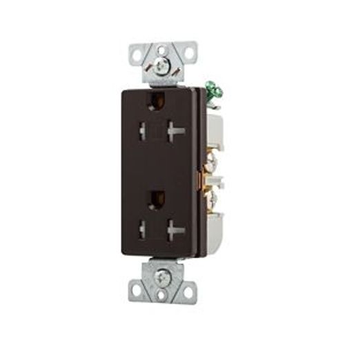 Main product image of Heavy-Duty Industrial Duplex Receptacle, #14-10 Awg 20A 125V, Brown, TR6352B-BOX