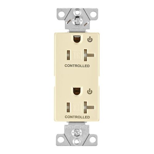 Main product image of Commercial Duplex Receptacle, Dual Control, #14-10 Awg 20A 125V, Almond, 2-Pole 3-Wire, TR6352CDA