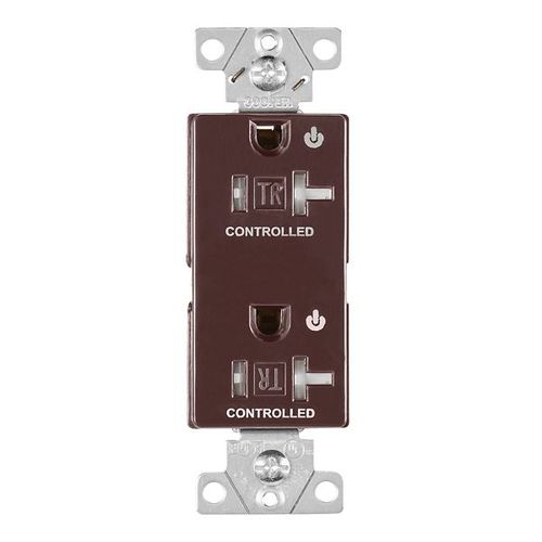 Main product image of Commercial Duplex Receptacle, Dual Control, #14-10 Awg 20A 125V, Brown, 2-Pole 3-Wire, TR6352CDB