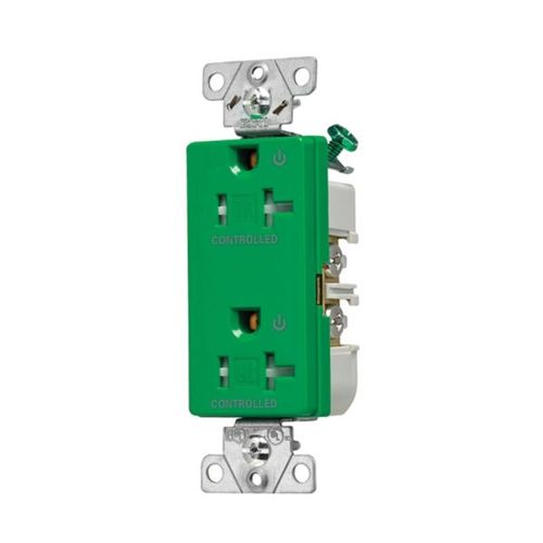 Main product image of Heavy-Duty Industrial Duplex Receptacle, #14-10 Awg 20A 125V, Green, TR6352CDGN