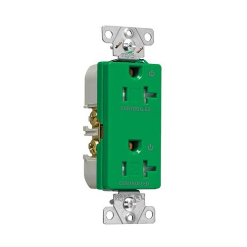 Main product image of Heavy-Duty Industrial Duplex Receptacle, #14-10 Awg 20A 125V, Green, TR6352CDGN