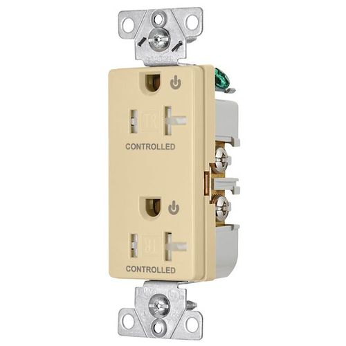 Main product image of Commercial Duplex Receptacle, Dual Control, #14-10 Awg 20A 125V, Ivory, 2-Pole 3-Wire, TR6352CDV