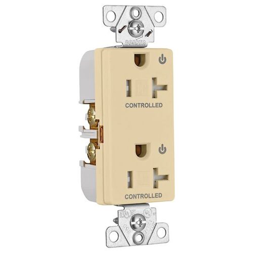 Main product image of Commercial Duplex Receptacle, Dual Control, #14-10 Awg 20A 125V, Ivory, 2-Pole 3-Wire, TR6352CDV