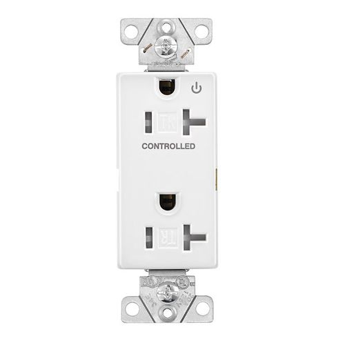 Main product image of Commercial Duplex Receptacle, Half Control, #14-10 Awg 20A 125V, 2-Pole 3-Wire, TR6352CHW