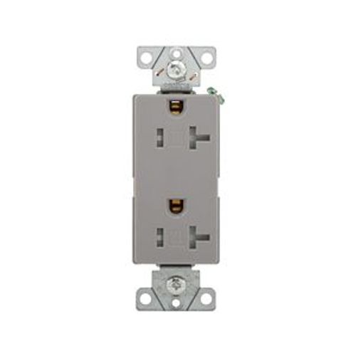 Main product image of Heavy-Duty Industrial Duplex Receptacle, #14-10 Awg 20A 125V, Gray, Impact-Resistant & Back Body, TR6352GY-BOX