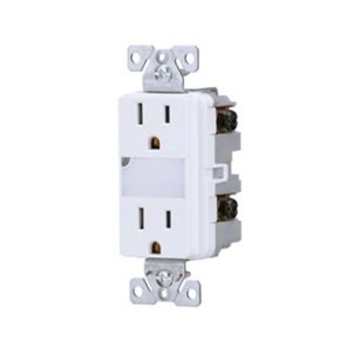 Main product image of Led Nightlight w/ Duplex Receptacle, #12-#14 Awg 15A, Flush Mount, 120/277V, 2-Pole 3-Wire, TR7734W-BOX