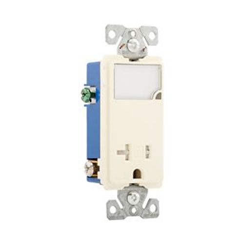 Main product image of Combo Nightlight w/ Receptacle, #14-12 Awg 20A, Flush Mount, 120/277V, Almond, 2-Pole 3-Wire, TR7736A-BOX