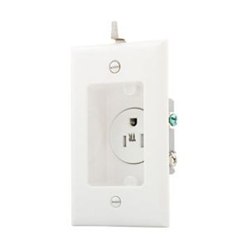 Main product image of Commercial Single Receptacle, #14-10 Awg 15A, Recessed 125V, Side Wire, TR775W-BOX-SP