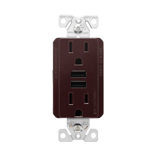 Main product image of Combination 3.6A Usb Charger With Duplex Receptacle, 15A, 125V, Br, TR7765B-BOX