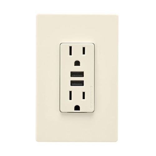 Main product image of Combination 3.6A Usb Charger With Duplex Receptacle, 15A, 125V, La, 3-Wire, 2-Pole, TR7765LA-KB-L