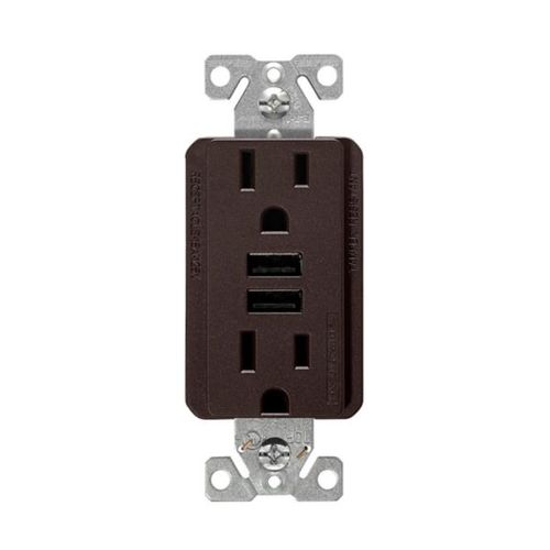 Main product image of Combination 3.6A Usb Charger With Duplex Receptacle, 15A, 125V, Rb, TR7765RB-KB-L