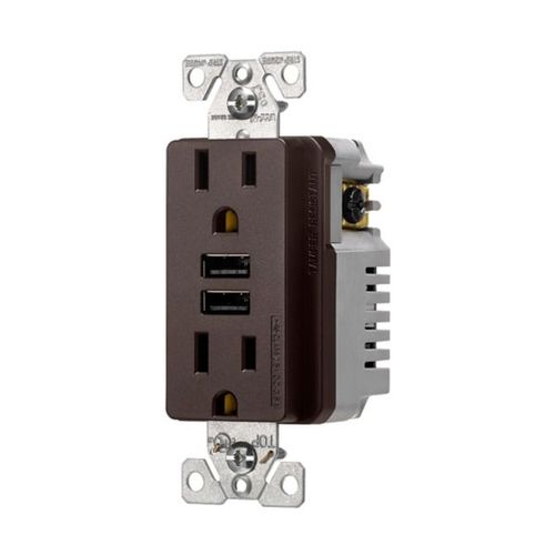 Main product image of Combination 3.6A Usb Charger With Duplex Receptacle, 15A, 125V, Rb, TR7765RB-KB-L