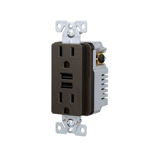 Main product image of Combination 3.6A Usb Charger With Duplex Receptacle, 15A, 125V, Rb, TR7765RB-KB-L