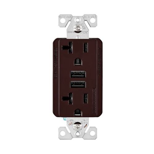 Main product image of Combination 3.6A Usb Charger With Duplex Receptacle, 20A, 125V, B, TR7766B-BOX