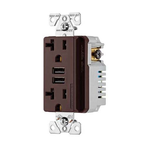 Main product image of Combination 3.6A Usb Charger With Duplex Receptacle, 20A, 125V, B, TR7766B-BOX