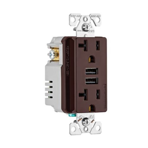 Main product image of Combination 3.6A Usb Charger With Duplex Receptacle, 20A, 125V, B, TR7766B-BOX