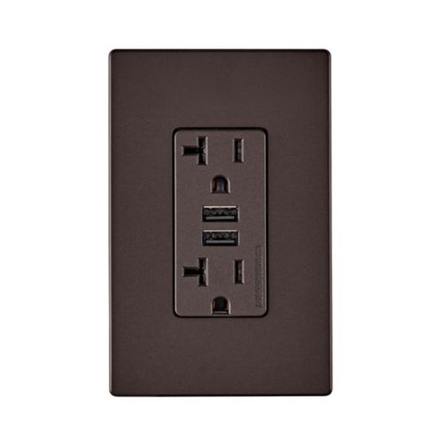Main product image of Combination 3.6A Usb Charger With Duplex Receptacle, 20A, 125V, Rb, #12-14 Awg, TR7766RB-KB-L