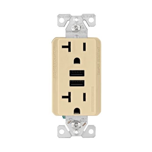 Main product image of Combination 3.6A Usb Charger With Duplex Receptacle, 20A, 125V, V, TR7766V-BOX
