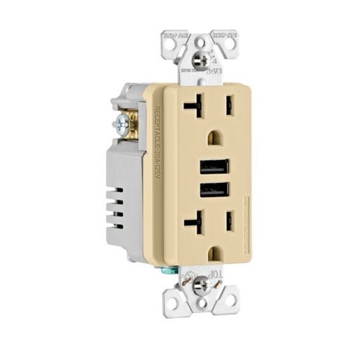 Main product image of Combination 3.6A Usb Charger With Duplex Receptacle, 20A, 125V, V, TR7766V-BOX