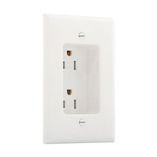 Main product image of Commercial Duplex Receptacle, #14-10 Awg 15A 125V, Push & Side, Impact-Resistant & Back Body, TR780W-BOX