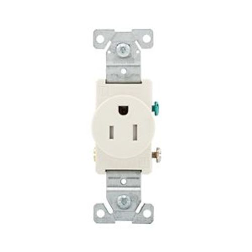 Main product image of Commercial Single Receptacle, #14-10 Awg 15A 125V, Side Wire, Light Almond, TR817LA-BOX