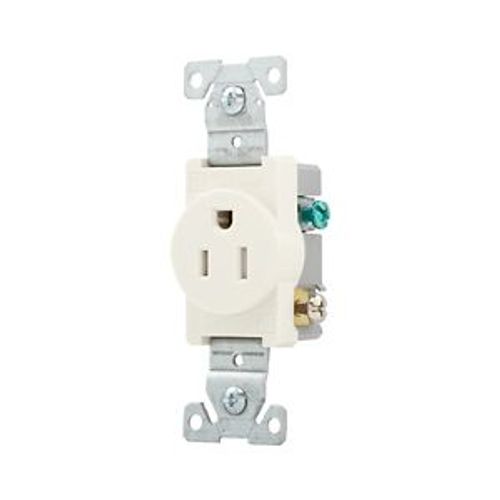Main product image of Commercial Single Receptacle, #14-10 Awg 15A 125V, Side Wire, Light Almond, TR817LA-BOX