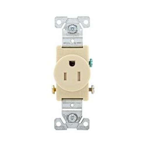 Main product image of Commercial Single Receptacle, #14-10 Awg 15A 125V, Side Wire, Ivory, TR817V-BOX