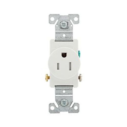 Main product image of Commercial Single Receptacle, #14-10 Awg 15A 125V, SideWire, Impact-Resistant & Back Body, Pvc, TR817W-BOX