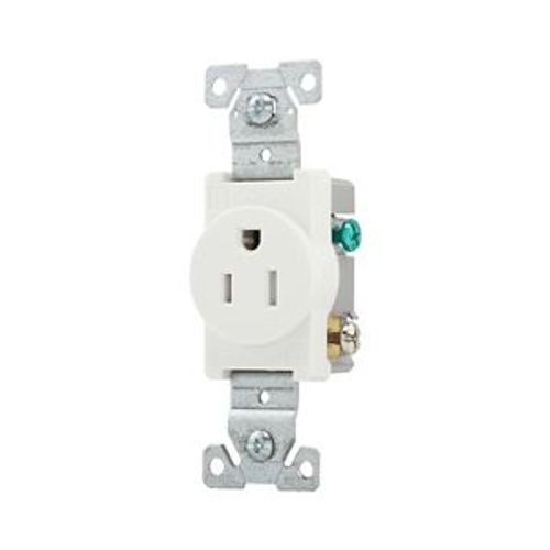 Main product image of Commercial Single Receptacle, #14-10 Awg 15A 125V, SideWire, Impact-Resistant & Back Body, Pvc, TR817W-BOX