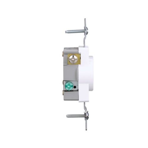 Main product image of Commercial Single Receptacle, #14-10 Awg 15A 125V, SideWire, Impact-Resistant & Back Body, Pvc, TR817W-BOX